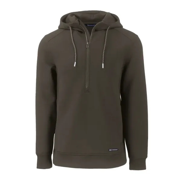 Men's sweatshirt with a half-zip, hood, double knit interlock, and water-resistant... from ASI 47965 Cutter & Buck