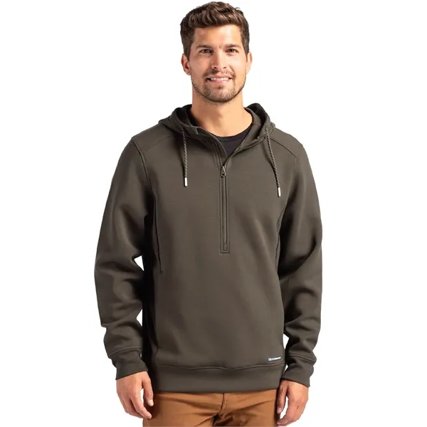 Men's sweatshirt with a half-zip, hood, double knit interlock, and water-resistant... from ASI 47965 Cutter & Buck