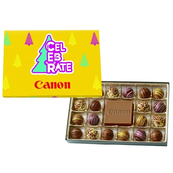 Truffle Gift Box Full Color Lid with 20 Truffles... from ASI 44900 NC Custom (CI/Lanco) / Chocolate Inn