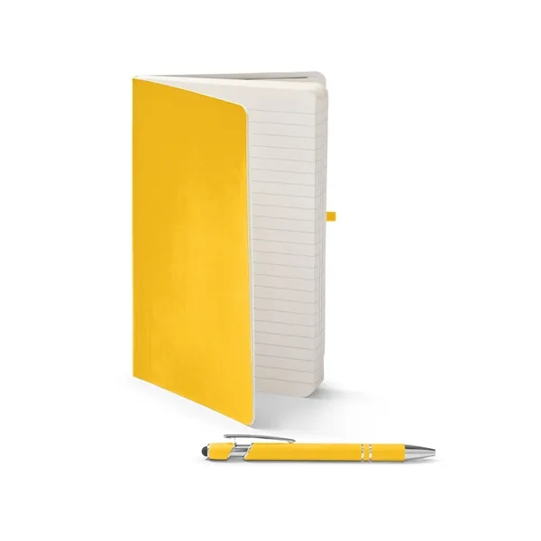 Journal and pen set with a soft cover, a rubberized aluminum... from ASI 79530 Prime Line