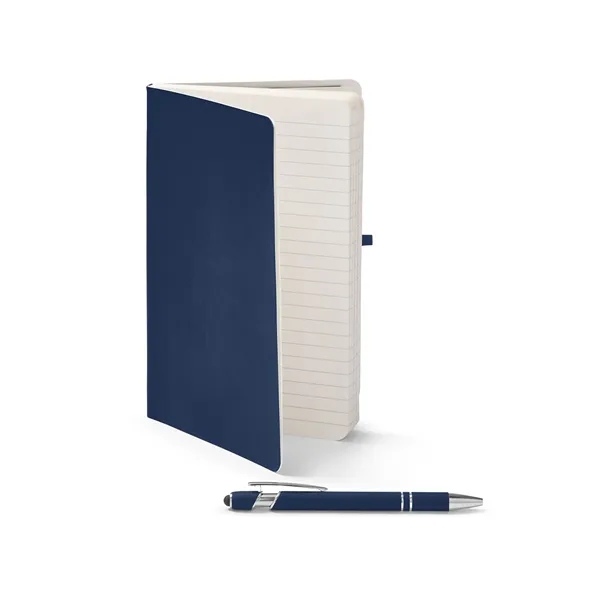Journal and pen set with a soft cover, a rubberized aluminum... from ASI 79530 Prime Line