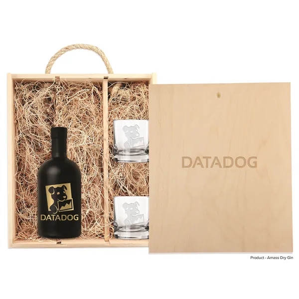 12.8" x 11.8" x 3.5" liquor gift set with a bottle... from ASI 30223 A Plus Wine Designs