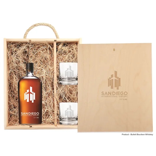 12.8" x 11.8" x 3.5" liquor gift set with a bottle... from ASI 30223 A Plus Wine Designs