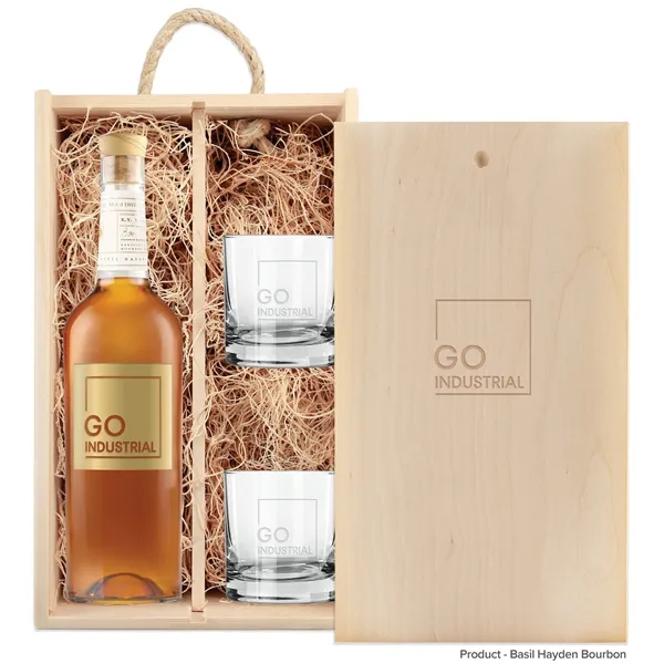 12.8" x 7.5" x 3.5" liquor gift set with one bottle... from ASI 30223 A Plus Wine Designs