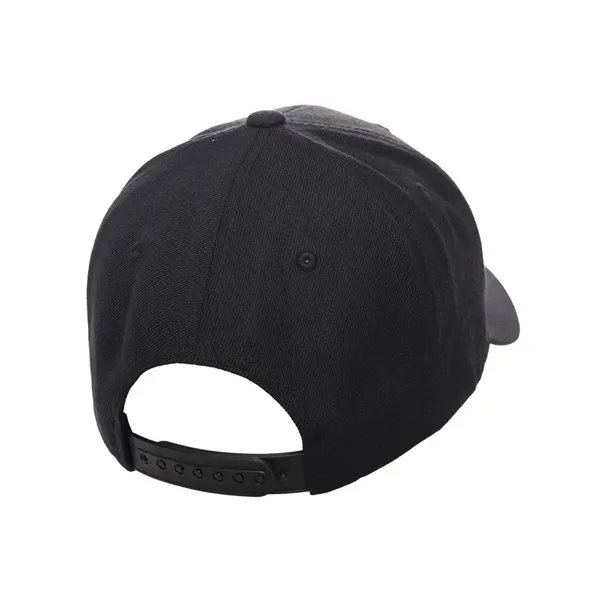 Classic snapback with premium wool blend, structured hard buckram, matching under... from ASI 72657 Active Life Promo