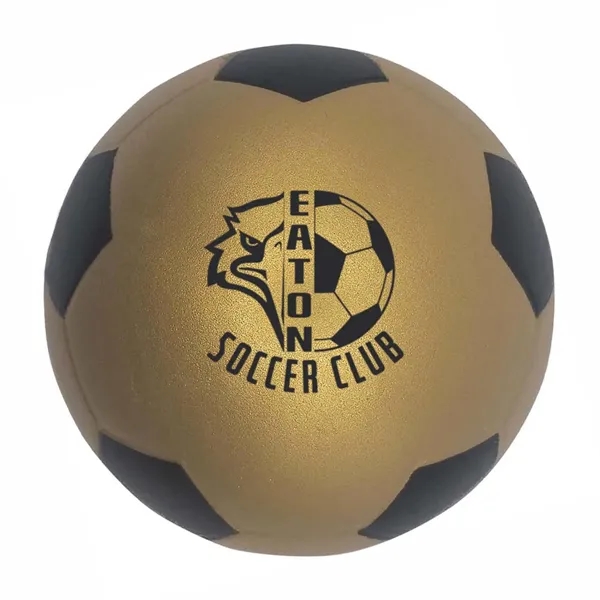 2.5" soccer ball shaped stress reliever.... from ASI 63549 Jornik Manufacturing Corp / Jornik