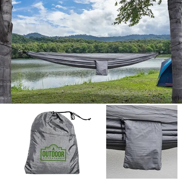 Nylon hanging hammock with straps and drawstring storage bag; holds 440... from ASI 61125 Hit Promotional Products / Hit®