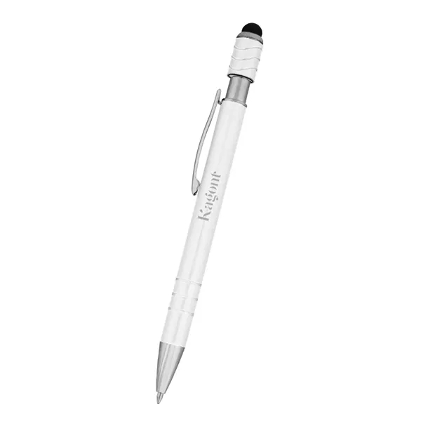 Aluminum, click-action pen with fidget spinning top and stylus.... from ASI 61125 Hit Promotional Products / Hit®
