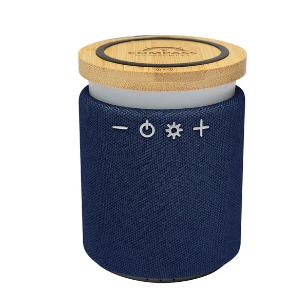 Bluetooth speaker with LED light and wireless charger for QI-enabled devices.... from ASI 61125 Hit Promotional Products / Hit®