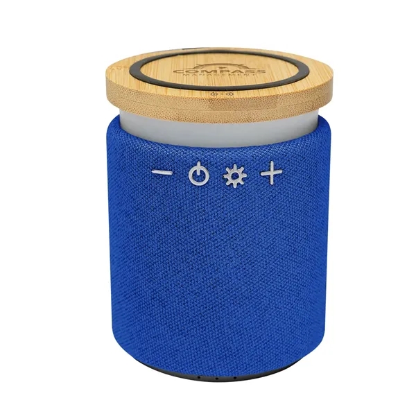 Bluetooth speaker with LED light and wireless charger for QI-enabled devices.... from ASI 61125 Hit Promotional Products / Hit®