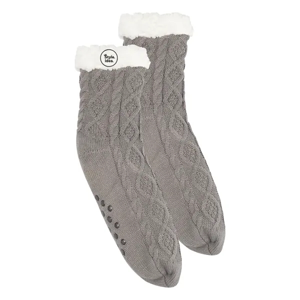 Slipper socks made of 100% acrylic with 100% polyester Sherpa lining.... from ASI 61125 Hit Promotional Products / Hit®