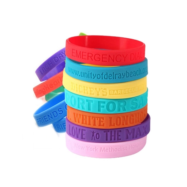 Silicone wristbands with an assortment of sizes, colors and imprint options.... from ASI 37218 Athena Promo (tm)