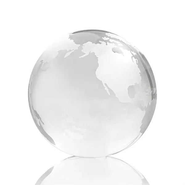 Optical crystal globe award with etched continents.... from ASI 84592 St Regis Group / St Regis