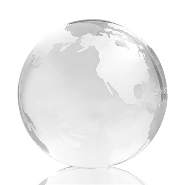 Optical crystal globe award with etched continents.... from ASI 84592 St Regis Group / St Regis