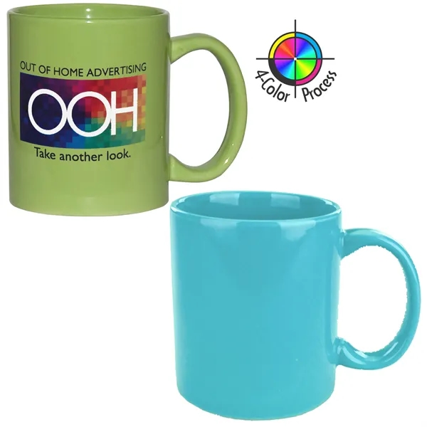 4-Color process stoneware mug with c-shaped handle, holds 11 ounces.... from ASI 80093 Pyrographics / Pyrographics Line