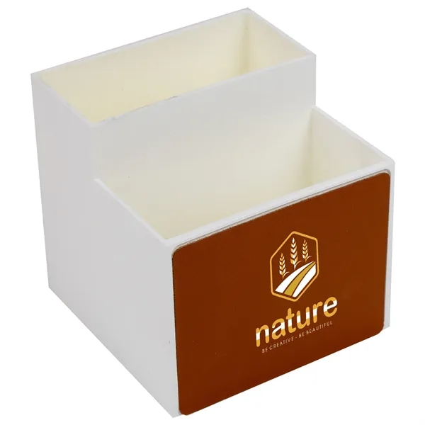 An eco-friendly desk organizer with two storage compartments... from ASI 61966 HPG / OrigAudio HPG Gold