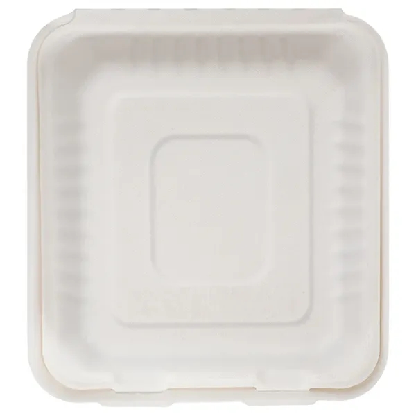 Compostable Paper Clamshell Box, made from sugarcane fibers, is eco-certified, grease-resistant,... from ASI 75731 PWS