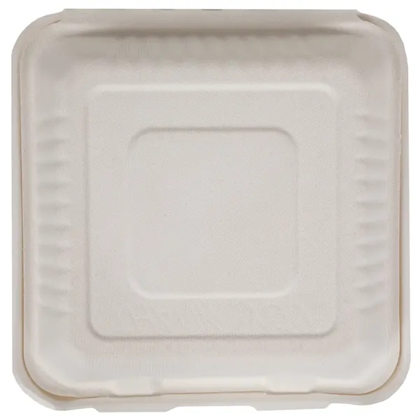 Compostable Paper Clamshell Box, made from sugarcane fibers, is eco-certified, grease-resistant,... from ASI 75731 PWS