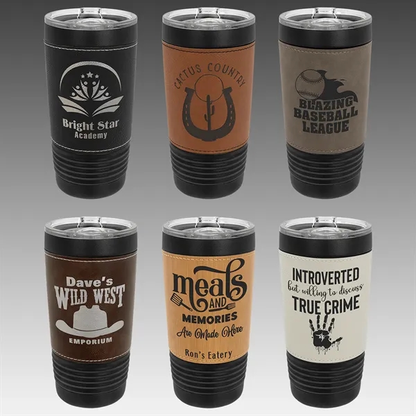 PC 20 oz. Leatherette Tumbler w/ Slider Lid... from ASI 92531 Unique Custom Products / UCP