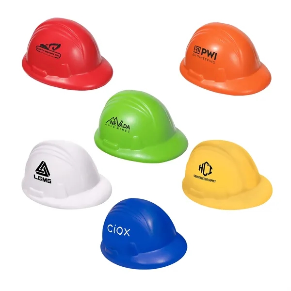 3.5" x 2.75" x 2" hard hat shaped stress reliever.... from ASI 63549 Jornik Manufacturing Corp / Jornik
