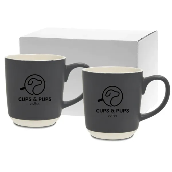 15 oz. mugs feature a solid color with textured, unfinished ceramic... from ASI 71920 Moderne Glass Company Inc