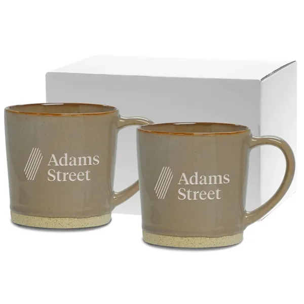 Earth-tone colored ceramic mug features stylish reactive glaze mug with ear... from ASI 71920 Moderne Glass Company Inc