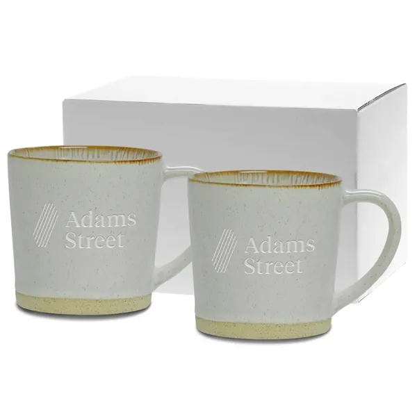 Earth-tone colored ceramic mug features stylish reactive glaze mug with ear... from ASI 71920 Moderne Glass Company Inc