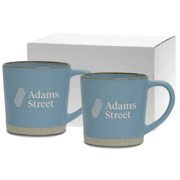 Earth-tone colored ceramic mug features stylish reactive glaze mug with ear... from ASI 71920 Moderne Glass Company Inc