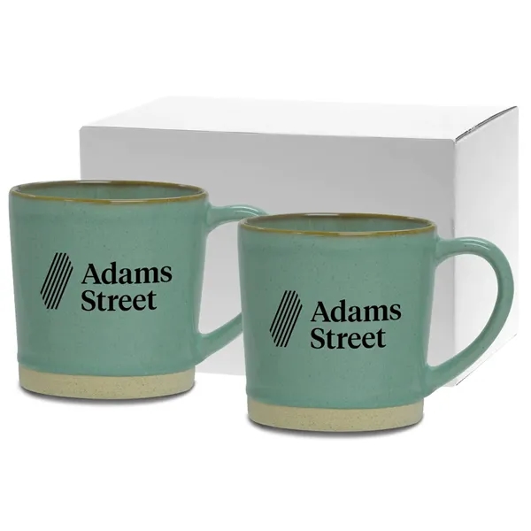 Earth-tone colored ceramic mug features stylish reactive glaze mug with ear... from ASI 71920 Moderne Glass Company Inc