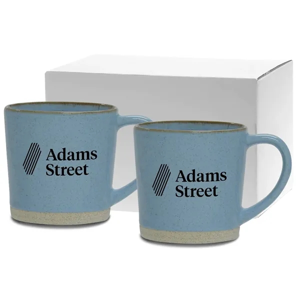 Earth-tone colored ceramic mug features stylish reactive glaze mug with ear... from ASI 71920 Moderne Glass Company Inc