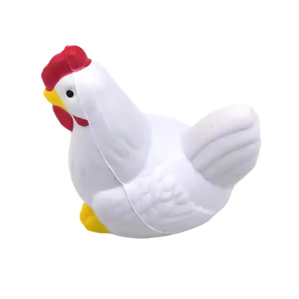 Cartoon chicken shaped stress reliever plus 1 color silkscreen imprint on... from ASI 37218 Athena Promo (tm)