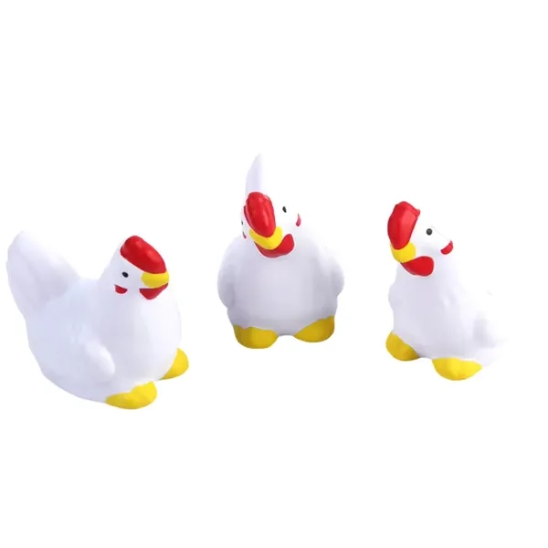 Cartoon chicken shaped stress reliever plus 1 color silkscreen imprint on... from ASI 37218 Athena Promo (tm)