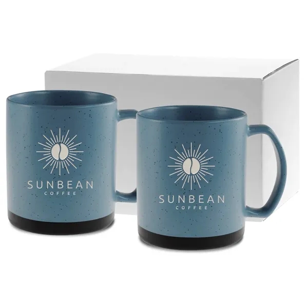 Matte, speckled retro finish ceramic mug. Black accent bottom to complement... from ASI 71920 Moderne Glass Company Inc