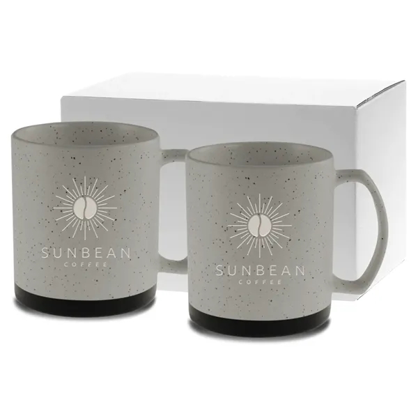 Matte, speckled retro finish ceramic mug. Black accent bottom to complement... from ASI 71920 Moderne Glass Company Inc