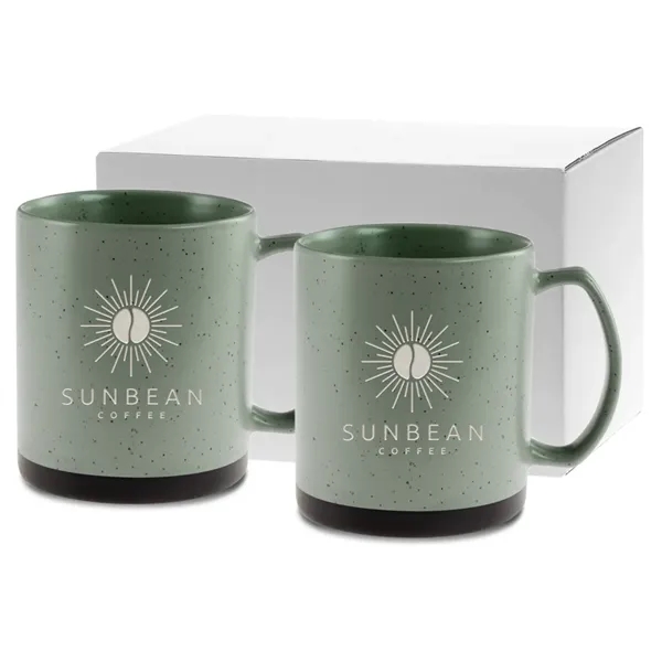 Matte, speckled retro finish ceramic mug. Black accent bottom to complement... from ASI 71920 Moderne Glass Company Inc