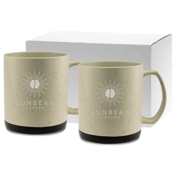 Matte, speckled retro finish ceramic mug. Black accent bottom to complement... from ASI 71920 Moderne Glass Company Inc