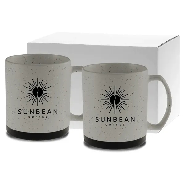 Matte, speckled retro finish ceramic mug. Black accent bottom to complement... from ASI 71920 Moderne Glass Company Inc