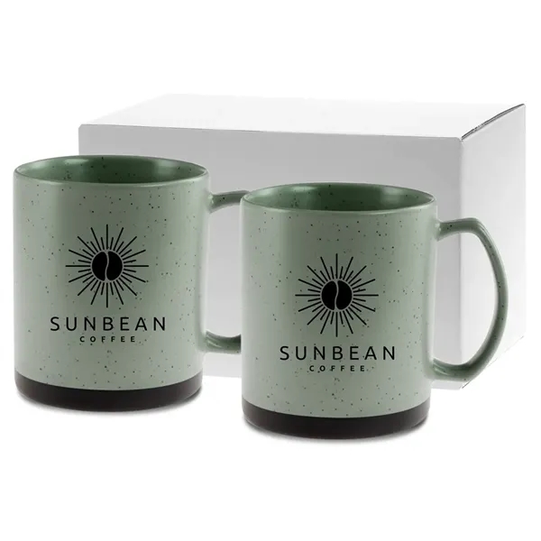 Matte, speckled retro finish ceramic mug. Black accent bottom to complement... from ASI 71920 Moderne Glass Company Inc