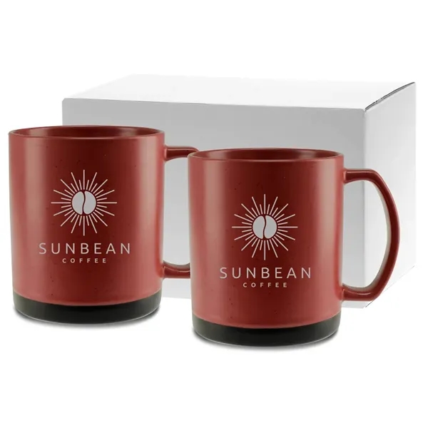 Matte, speckled retro finish ceramic mug. Black accent bottom to complement... from ASI 71920 Moderne Glass Company Inc