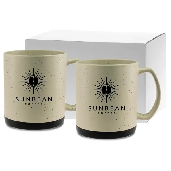 Matte, speckled retro finish ceramic mug. Black accent bottom to complement... from ASI 71920 Moderne Glass Company Inc