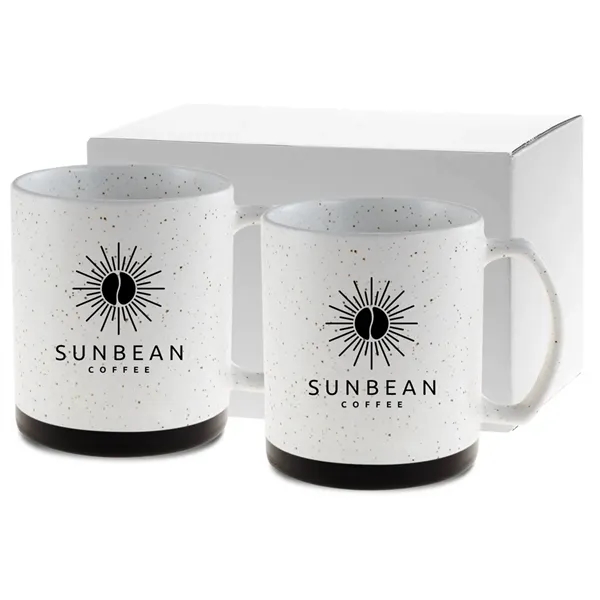 Matte, speckled retro finish ceramic mug. Black accent bottom to complement... from ASI 71920 Moderne Glass Company Inc