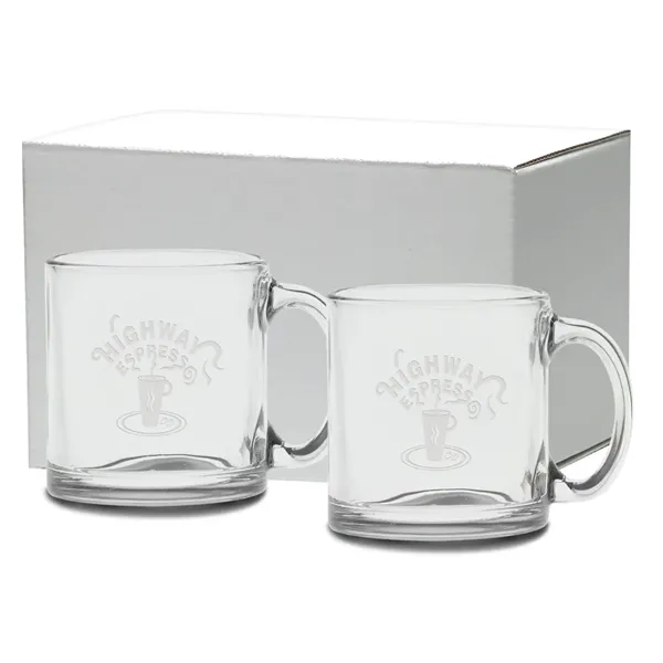 Straight sided glass mug with c-handle. Set of two packed in... from ASI 71920 Moderne Glass Company Inc