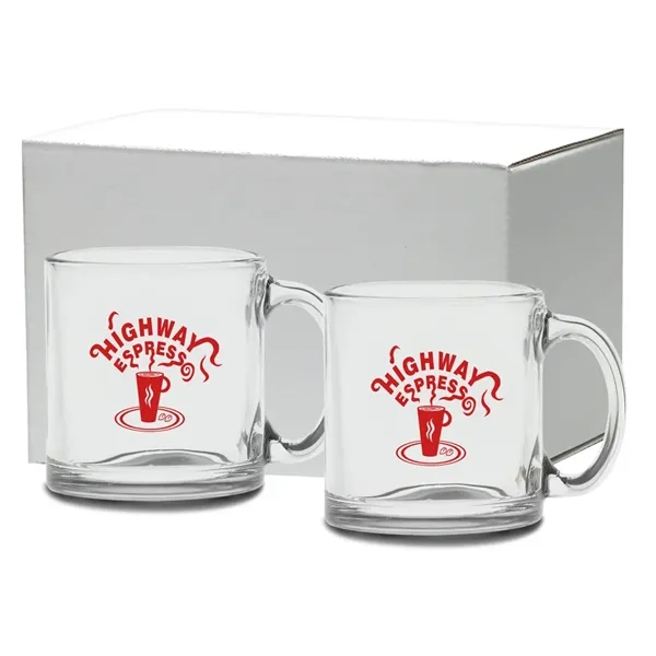 Straight sided glass mugs with c-handles. Set of two packed in... from ASI 71920 Moderne Glass Company Inc