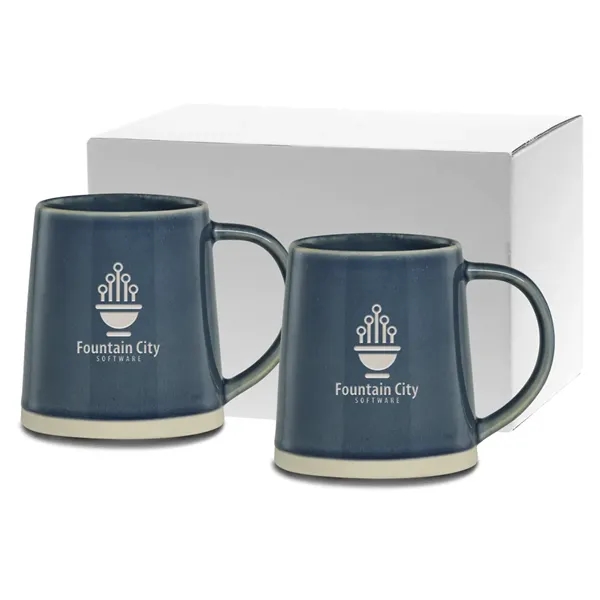 Ceramic mugs with comfortable handles for easy gripping. Unique shape with... from ASI 71920 Moderne Glass Company Inc