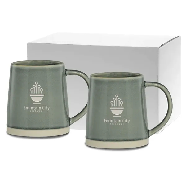 Ceramic mugs with comfortable handles for easy gripping. Unique shape with... from ASI 71920 Moderne Glass Company Inc
