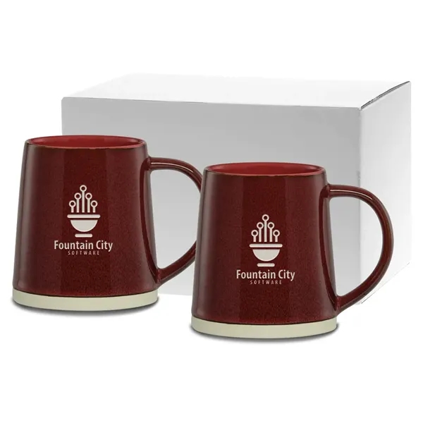Ceramic mugs with comfortable handles for easy gripping. Unique shape with... from ASI 71920 Moderne Glass Company Inc