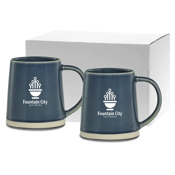 Ceramic mugs with comfortable handles for easy gripping. Unique shape with... from ASI 71920 Moderne Glass Company Inc