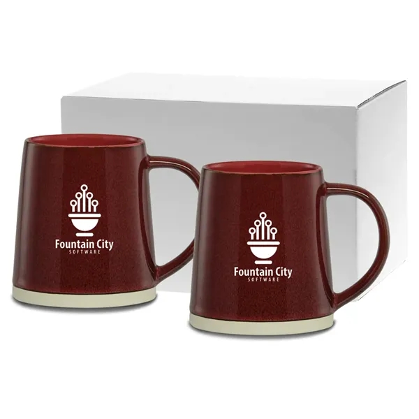 Ceramic mugs with comfortable handles for easy gripping. Unique shape with... from ASI 71920 Moderne Glass Company Inc