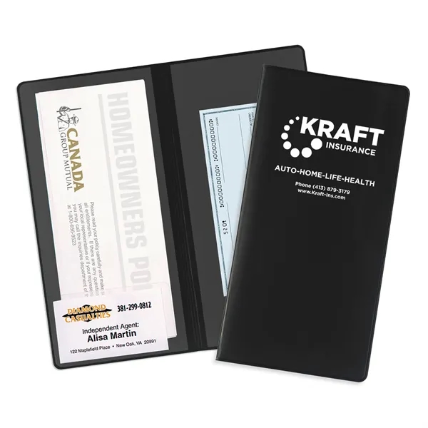 2-pocket policy wallet made of vinyl and measuring 9.31"H x 4.5"W... from ASI 54040 Fey Promo