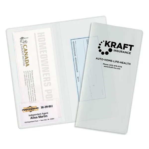 2-pocket policy wallet made of vinyl and measuring 9.31"H x 4.5"W... from ASI 54040 Fey Promo